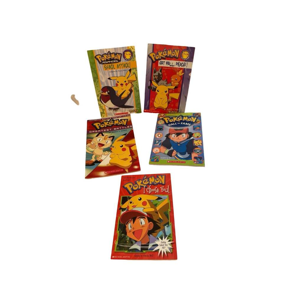 Lot 5 Vintage Pokemon Scholastic Books 2003 2004 Pikachu Ash Anime Chapter Book